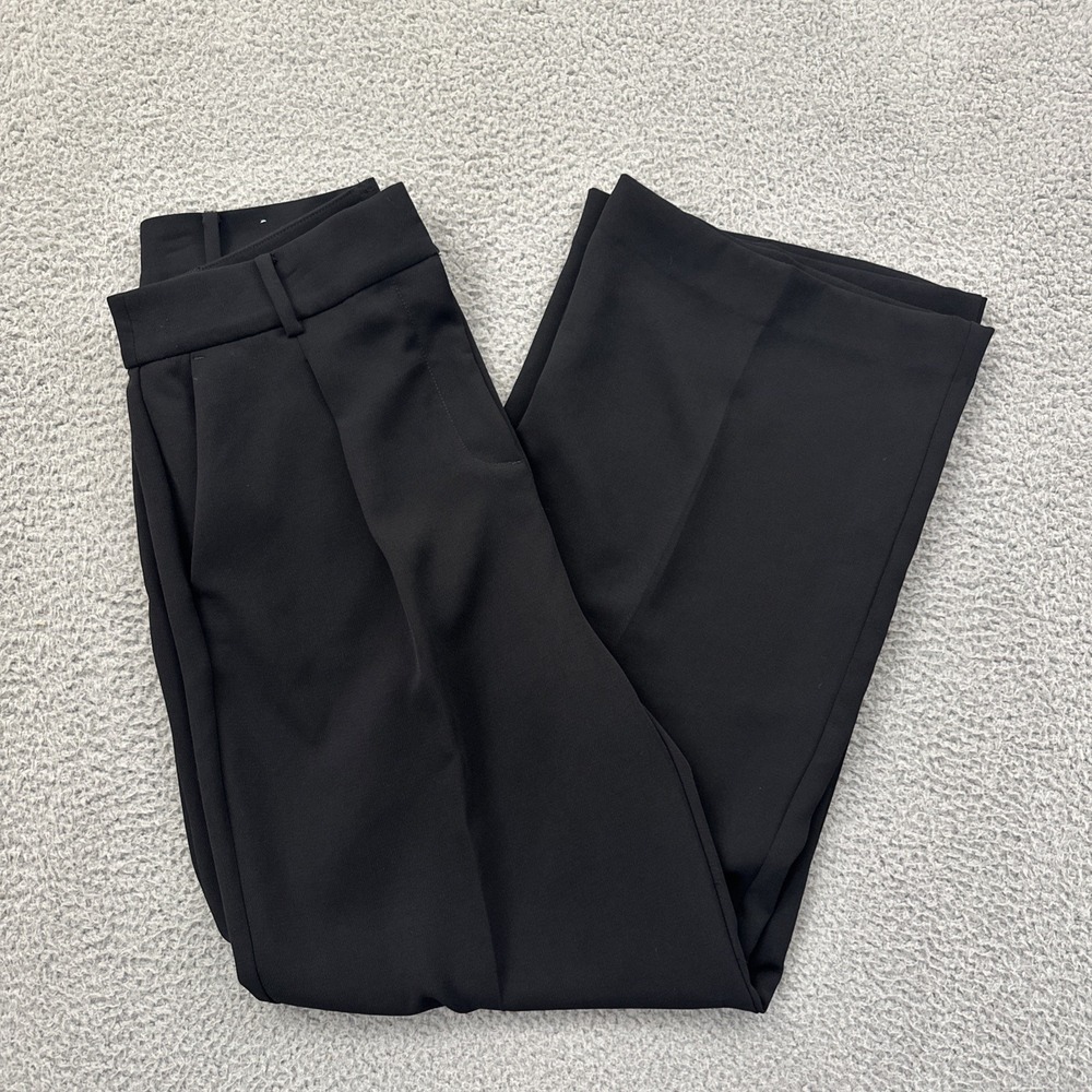 Loft The Peyton Trouser Pants Crepe Black Wide Leg Preppy Women's 8 x 30
